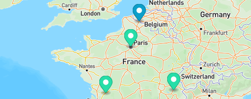 carte de FR métropole et BE