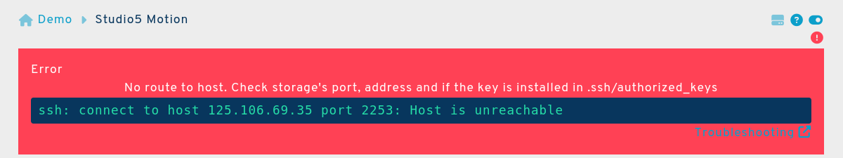 storage screenshot with error