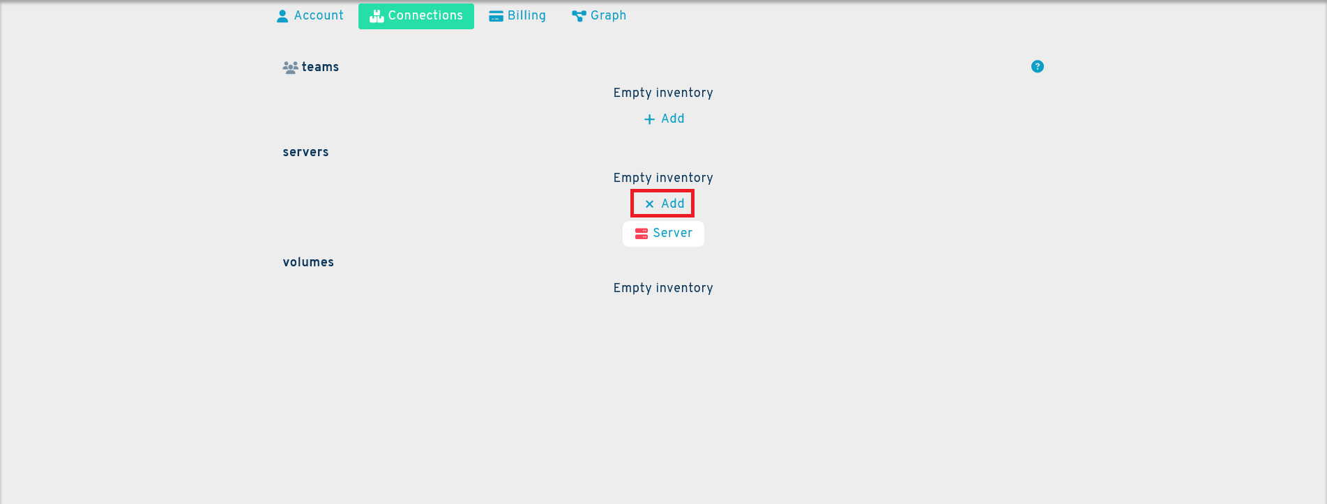 account interface screenshot