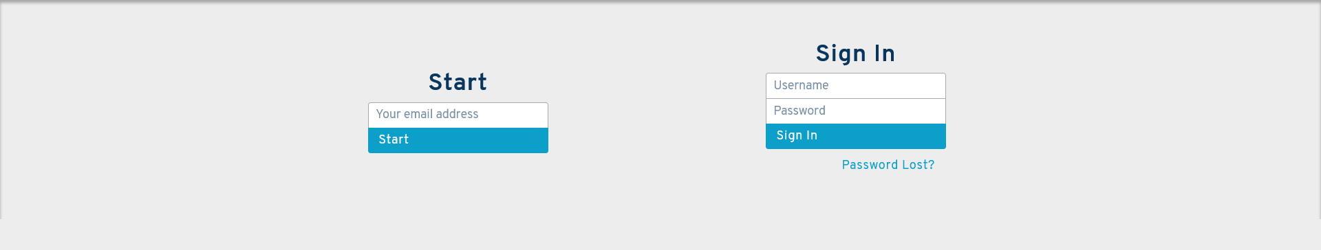 signup interface screenshot