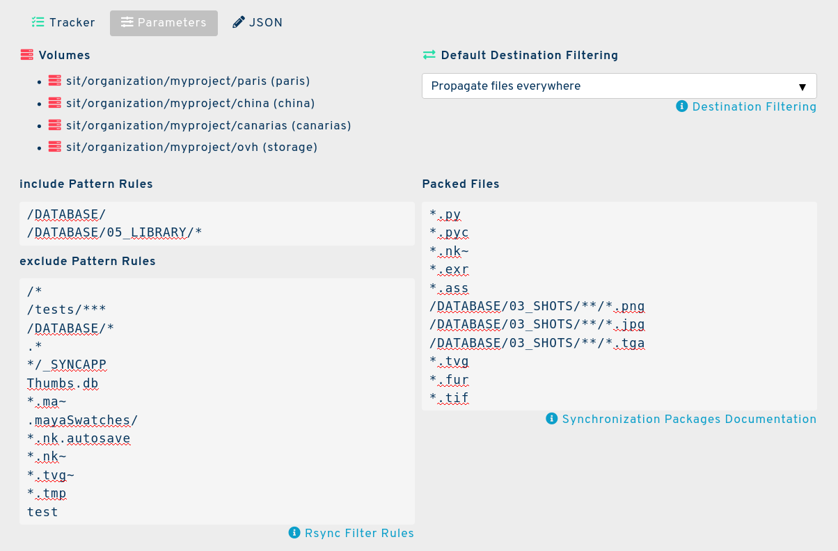 Tracker Parameters